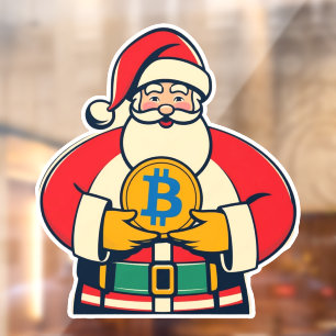 Autocollant Pour Fenêtre Clavier de fenêtre de vacances Crypto Claus