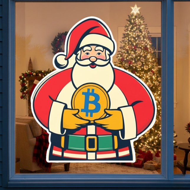 Autocollant Pour Fenêtre Clavier de fenêtre de vacances Crypto Claus (Crypto Claus Holiday Window Cling)