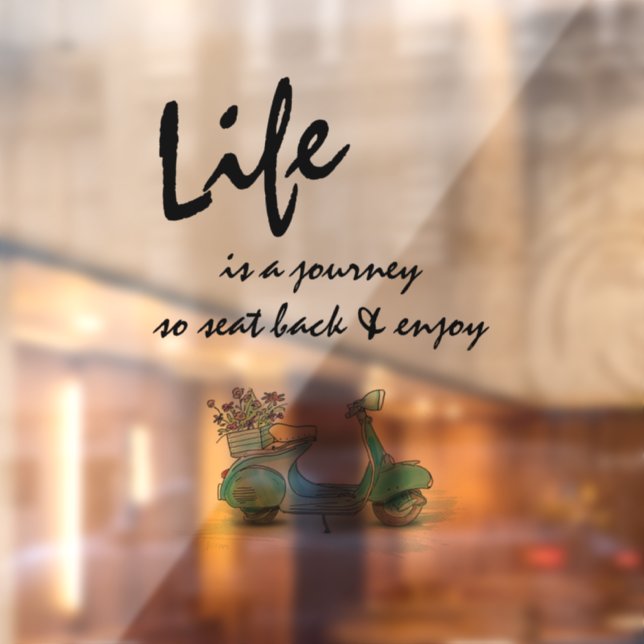 Autocollant Pour Fenêtre Cling de fenêtre - French Scooter Life est un voya (Feuille 2)