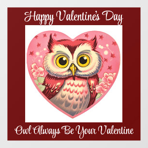 Autocollant Pour Fenêtre Cling de fenêtre Owl Valentine