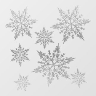 Autocollant Pour Fenêtre Cloches d'argent flocons de neige
