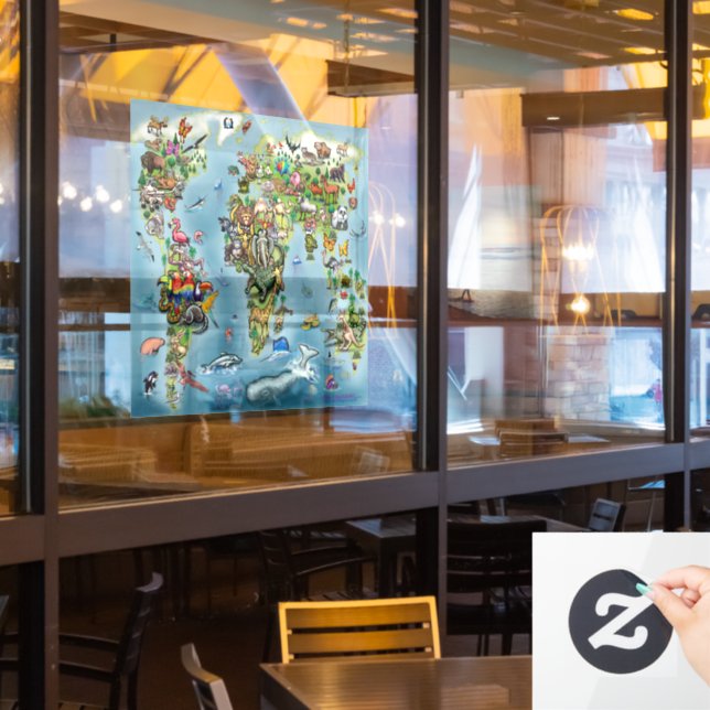 Autocollant Pour Fenêtre Clôture de fenêtre Animaux (Fenêtre du restaurant)