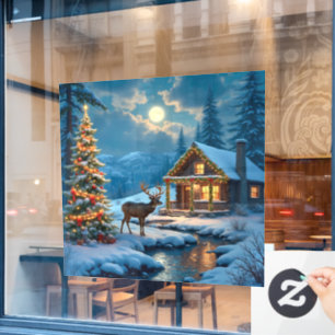Autocollant Pour Fenêtre Clôture de fenêtre Cabine de Noël