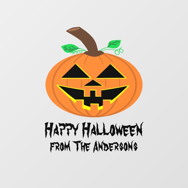 Autocollant Pour Fenêtre Clôture de fenêtre Citrouille orange (Feuille)