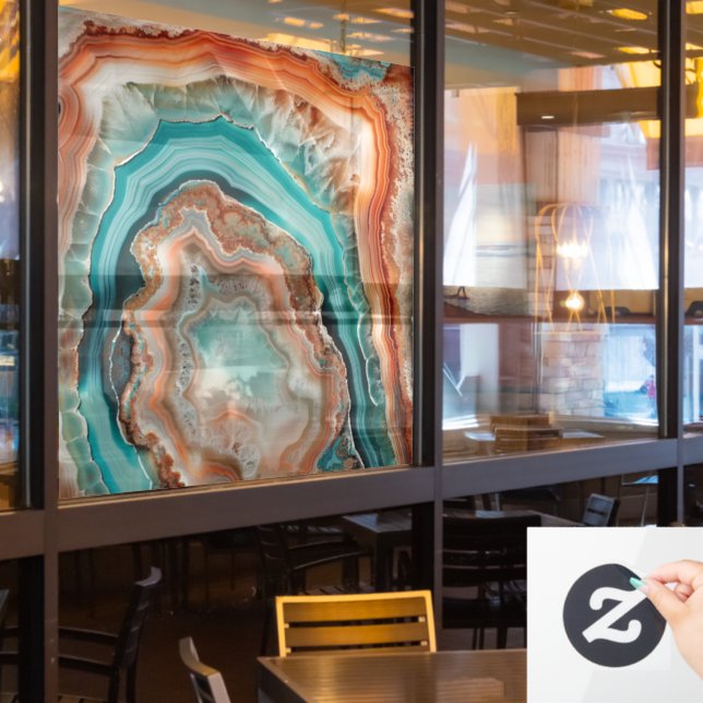 Autocollant Pour Fenêtre Clôture de fenêtre d'agate 3D (Fenêtre du restaurant)