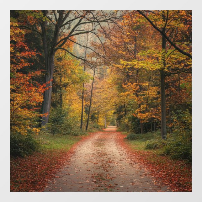 Autocollant Pour Fenêtre Clôture de fenêtre de la forêt d'automne (Feuille)