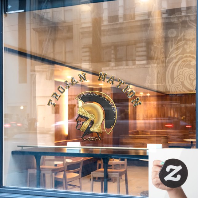 Autocollant Pour Fenêtre Clôture de fenêtre de la nation de cheval de Troie (Fenêtre de café)