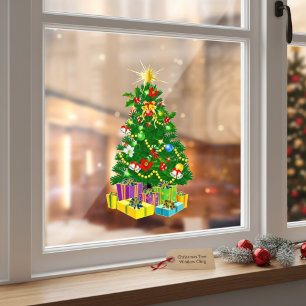 Autocollant Pour Fenêtre Clôture de fenêtre de l'arbre de Noël