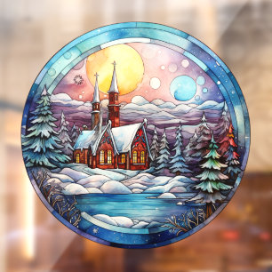 Autocollant Pour Fenêtre Clôture de fenêtre de l'église de Noël