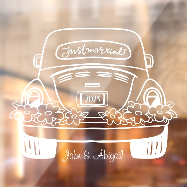 Autocollant Pour Fenêtre Clôture de fenêtre de mariage personnalisée (Feuille 2)