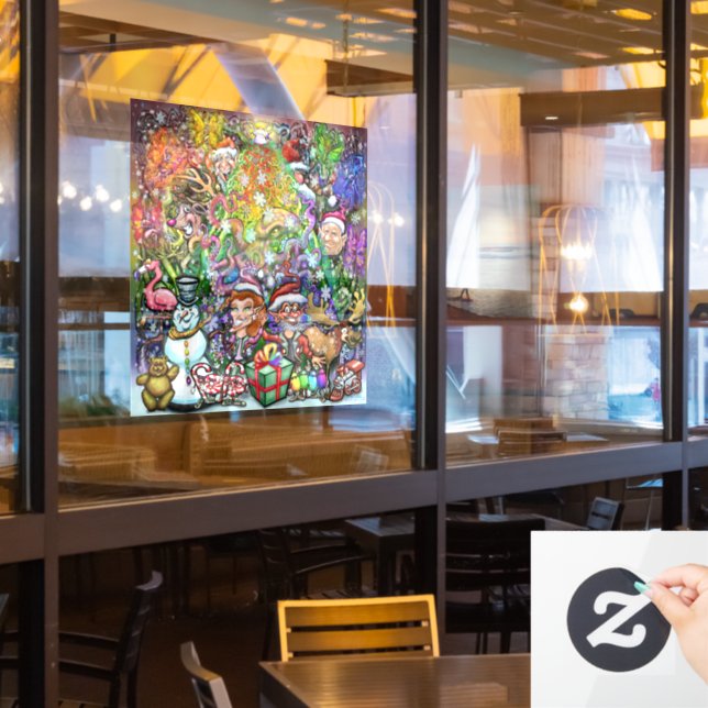Autocollant Pour Fenêtre Clôture de fenêtre de Noël (Fenêtre du restaurant)