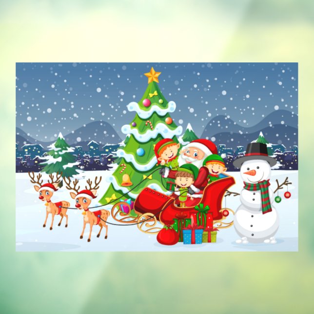 Autocollant Pour Fenêtre Clôture de fenêtre de Noël (Feuille 3)