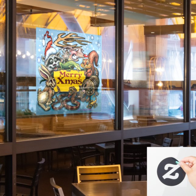 Autocollant Pour Fenêtre Clôture de fenêtre de Noël (Fenêtre du restaurant)