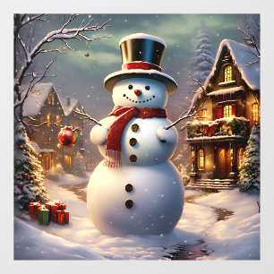 Autocollant Pour Fenêtre Clôture de fenêtre de Noël Snowman