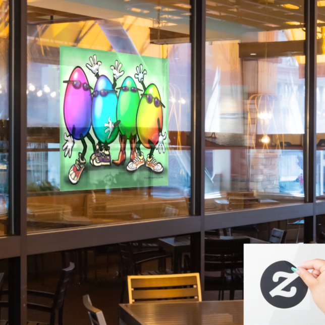 Autocollant Pour Fenêtre Clôture de fenêtre de Pâques (Fenêtre du restaurant)