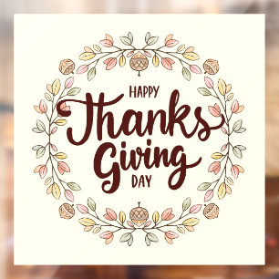 Autocollant Pour Fenêtre Clôture de fenêtre de Thanksgiving