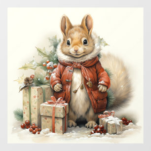 Autocollant Pour Fenêtre Clôture de fenêtre d'écureuil de Noël