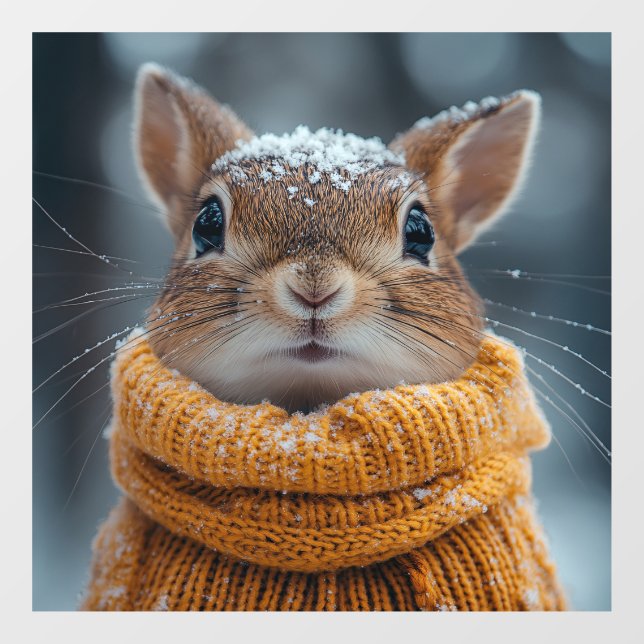 Autocollant Pour Fenêtre Clôture de fenêtre d'écureuil d'hiver (Feuille)