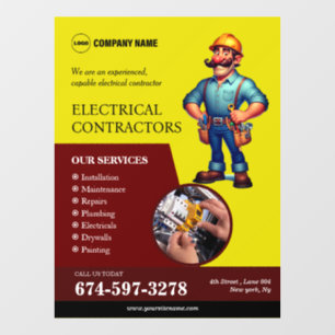 Autocollant Pour Fenêtre Clôture de fenêtre des entrepreneurs électriques