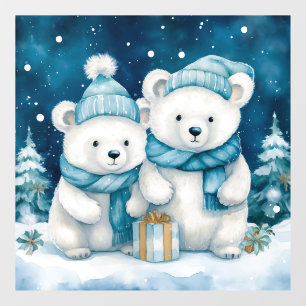 Autocollant Pour Fenêtre Clôture de fenêtre des ours de Noël
