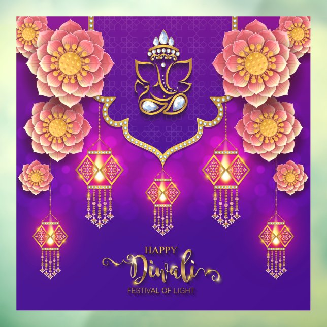 Autocollant Pour Fenêtre Clôture de fenêtre Diwali (Feuille 3)