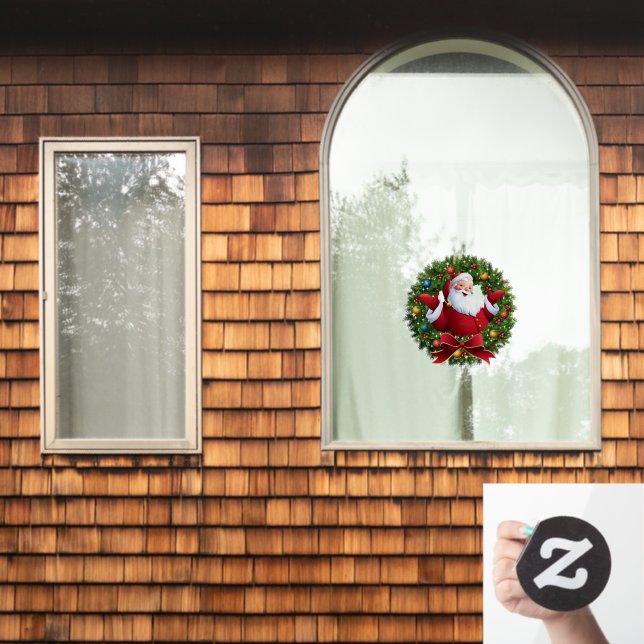 Autocollant Pour Fenêtre Clôture de fenêtre du Père Noël (Fenêtre d'accueil)