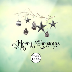 Autocollant Pour Fenêtre Clôture de fenêtre minimaliste de Noël