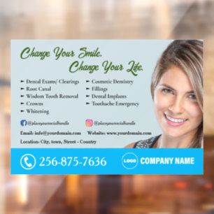 Autocollant Pour Fenêtre Clôture de fenêtre modifiable Dentist Services