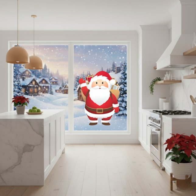 Autocollant Pour Fenêtre Clôture de fenêtre Père Noël de Noël (Christmas Santa Window Cling)