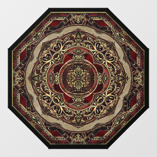 Autocollant Pour Fenêtre Clôture de fenêtre rouge et or