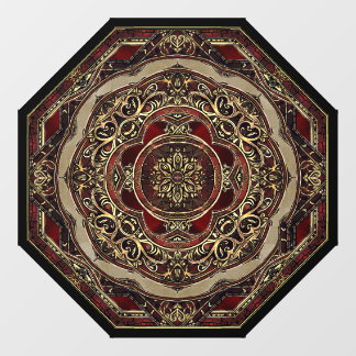 Autocollant Pour Fenêtre Clôture de fenêtre rouge et or