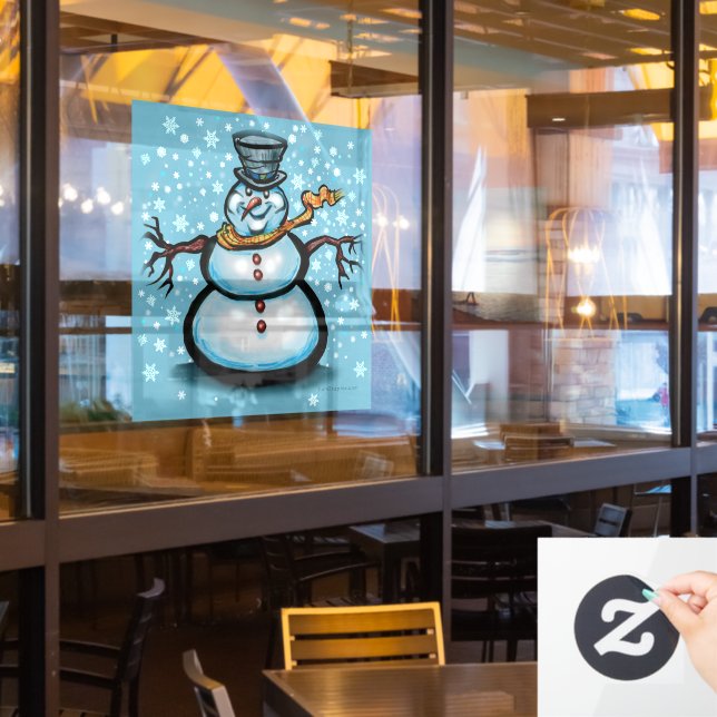 Autocollant Pour Fenêtre Clôture de fenêtre Snowman (Fenêtre du restaurant)