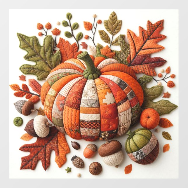 Autocollant Pour Fenêtre Clôture de la fenêtre Citrouille Patchwork (Feuille)