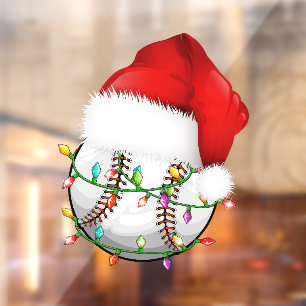 Autocollant Pour Fenêtre Clôture de la fenêtre de baseball Santa Hat