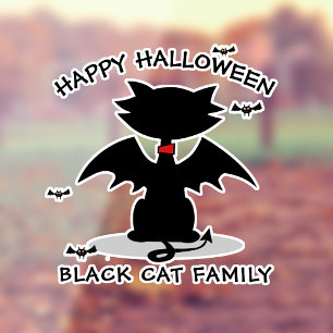 Autocollant Pour Fenêtre Clôture de la fenêtre de chat noir Halloween