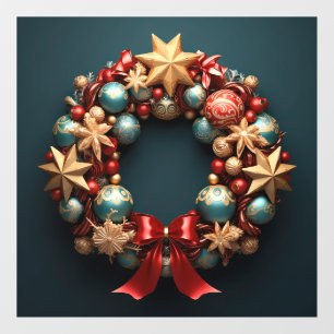 Autocollant Pour Fenêtre Clôture de la fenêtre de couronne de Noël 3D