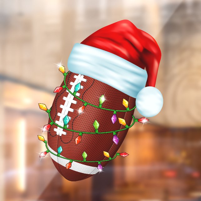 Autocollant Pour Fenêtre Clôture de la fenêtre de football Santa Hat (Feuille 2)