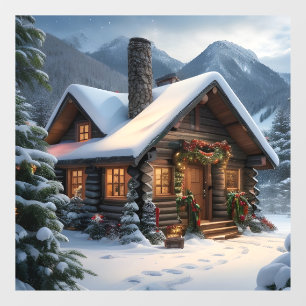 Autocollant Pour Fenêtre Clôture de la fenêtre de Noël du Cabine de journal