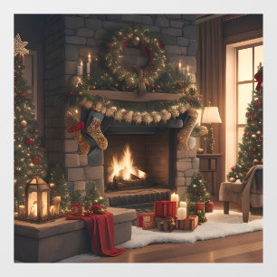Autocollant Pour Fenêtre Clôture de la fenêtre de Noël du foyer