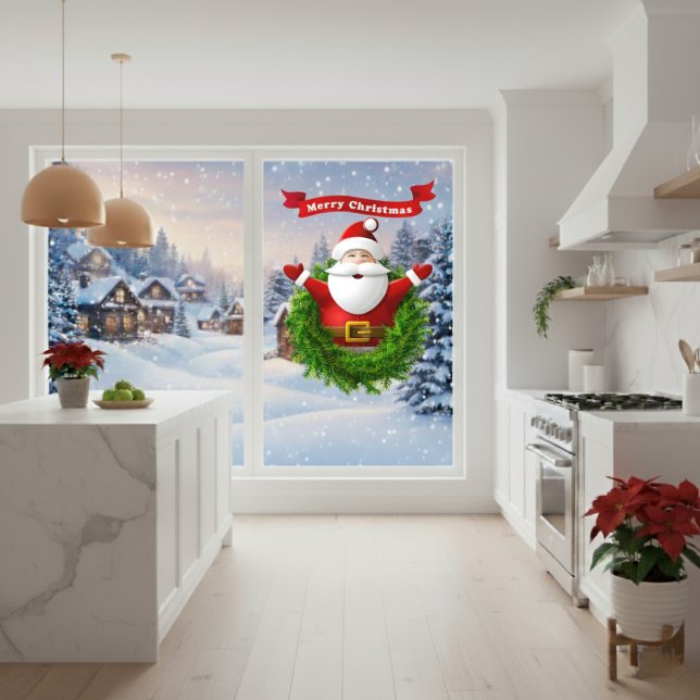 Autocollant Pour Fenêtre Clôture de la fenêtre de Noël père Noël (Santa Christmas Window Cling)