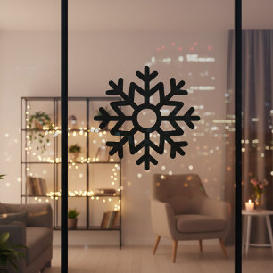 Autocollant Pour Fenêtre Clôture de la fenêtre du flocon de neige noir