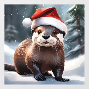 Autocollant Pour Fenêtre Clôture de la fenêtre du Otter de Noël