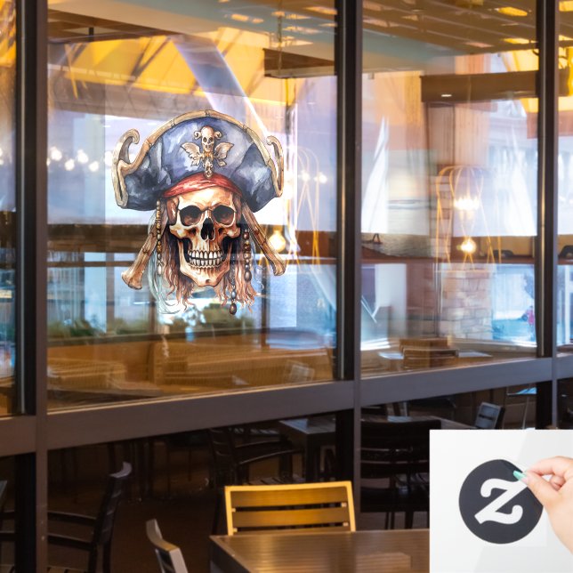 Autocollant Pour Fenêtre Clôture de la fenêtre Mascotte pirate (Fenêtre du restaurant)