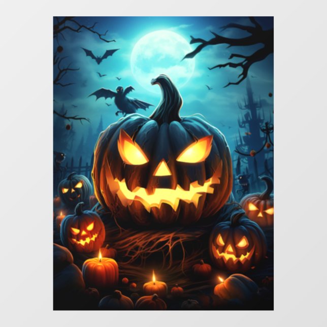 Autocollant Pour Fenêtre Clôture éffrayante de fenêtre Halloween (Feuille)