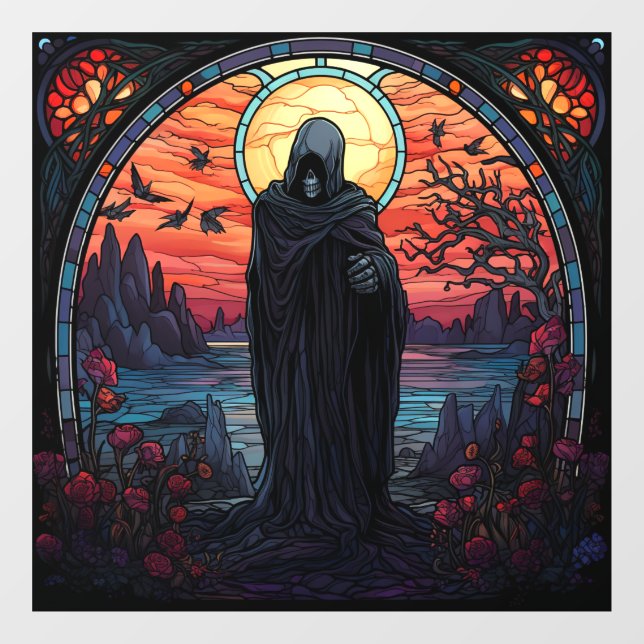 Autocollant Pour Fenêtre Clôture éffrayante de fenêtre Halloween (Feuille)