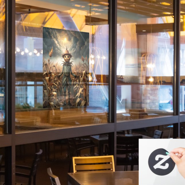 Autocollant Pour Fenêtre Clôture éffrayante de fenêtre Halloween (Fenêtre du restaurant)