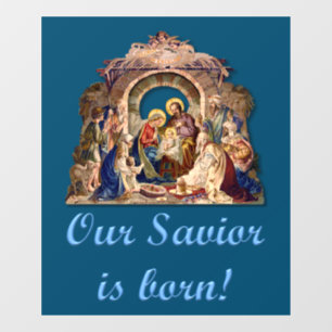 Autocollant Pour Fenêtre Clôture vintage de la fenêtre Nativité