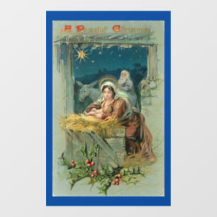 Autocollant Pour Fenêtre Clôture vintage de la fenêtre Nativité