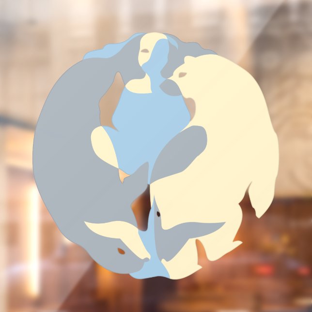 Autocollant Pour Fenêtre Clou de fenêtre d'art de l'ours de baleine (Feuille 2)