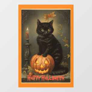 Autocollant Pour Fenêtre Clou de fenêtre vintage Halloween Kitten